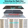 SIHAIAN 12x24Ft Rectangular Pool Cover with Side Storage for Oval
