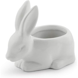 Napco Rabbit Shaped Ceramic Planter/Cache Pot, Small, White