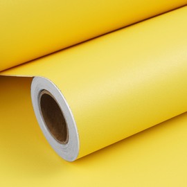 ReWallpaper Yellow Wallpaper Peel and Stick Wall Paper for Kids Room Boys Girls Bedroom Nursery Playroom Lemon Yellow Contact Paper for Cabinets Desk Classroom Kitchen Counter Vinyl Wrap 17.7in×6.5ft