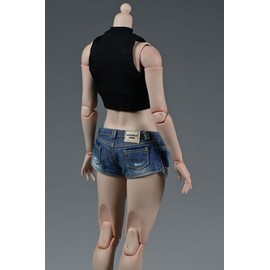 [TOYBARJAPAN] 1/6 Scale Action Figure, Compatible with TBLeague Body, Super Special Offer Fashion Beautiful Girl Shorts Jeans Jeans (Body and Shirt Not Included) (Dark Blue)