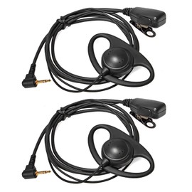 HYSHIKRA 1 Pin 2.5mm Walkie Talkie Earpiece with Mic D Shape Headset Compatible with Motorola TLKR T92 H2O T60 T80 T82 Extreme 2 Way Radio (2 Pcs)