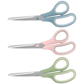 LONGKEY Scissors 8.5 Inch scissors all purpose Bulk Set of 3, Scissors for Office Home School Craft Supplies, Soft Comfort-Grip Right/Left Hand