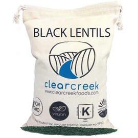 CLEAR CREEK Black Lentils | Caviar or Beluga Lentils | 4 lbs | Non-GMO | Kosher | Vegan | Non-Irradiated