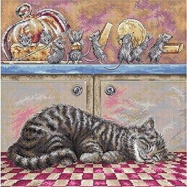 Counted Cross Stitch Kit When the Cat Sleeps