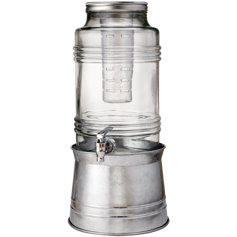 Circleware Breeze Glass Beverage Drink Dispenser with Stand Metal Base