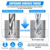 1/4" Flat Bottom Drill Bits, 2Pcs Solid Carbide Drill Bits,