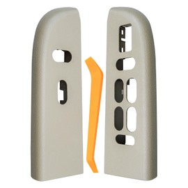 Bisel para interruptor de ventana de puerta, parte delantera del lado del conductor y del pasajero para Ford Expedition Interior 2003-2006 Reemplazar 6L1Z-14525-BA 6L1Z14525BA, marrón