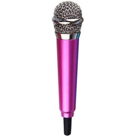 Enyolidimk Rose Red Mini Singing Mic Equipment 3.5mm Mini Condenser Microphone Phone Karaoke Mic with Stand Singing Mic Equipment Handheld Microphone, Multipurpose Condenser Microphones