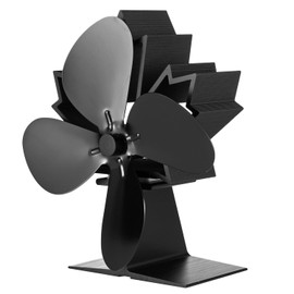Fan for Fireplace Stove - Fireplace Fan Stove Fan - 4 Blades - Fireplace Tools for Wood Briquettes Firewood Briquettes Charcoal Pellets