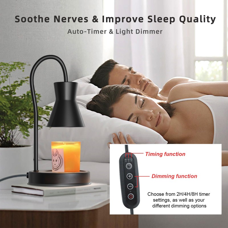 Candle Warmer Lamp, Electric Candle Lamp Timer and Dimmer Candle