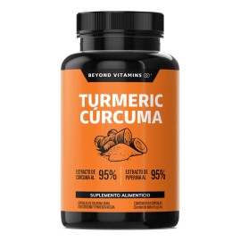 Turmeric Cúrcuma Con Extracto De Raíz De Cúrcuma Estandarizada Al 95% Y Pimienta Negra Al 95% - Curcumina - 95% De Curcuminoides - Suplemento Alimenticio - Antioxidantes Golden Milk - 150 Cápsulas