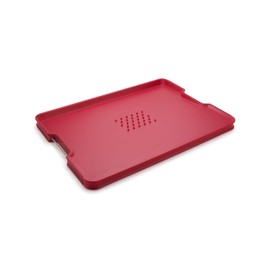Joseph Joseph Cut&Carve Plus - Non-Slip, Multi-Function, Double-Sided Cutting Board for Food Preparation and Carving- Dishwasher Safe, Extra Large, Red