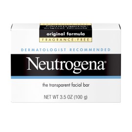 Neutrogena Original Transparent Facial Cleansing Bar, Fragrance-Free Glycerin Face Wash Bar Soap for Gentle Daily Cleansing, Hypoallergenic & Dye-Free Pure Facial Soap, 3.5 oz