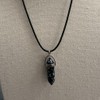 VIE VIE Double Point Pencil Pendant, Black String (Snowflake Obsidian)