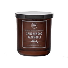 DW Home Hand Poured Richly Scented Medium Single Wick Candle with Metal Lid, (9.3 oz.) (Sandalwood Patchouli)