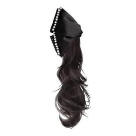 Ponytail Extension Claw,Wavy Clip in Hairpiece,Fluffy Claw Clip Ponytail,15.75in Wavy Curly Thick Jaw Clip in Hair Extensions Ponytail,Soft Brown&Black Synthetic Hairpiece for Women