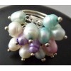 Sterling Fresh Water Pearl Cluster Ring, Pastel Multi Color Pearl