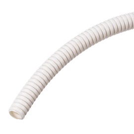 sourcing map Wire Loom Tubing Corrugated Pipe Conduit, 10ft Length 10x13mm White for Wire Cable