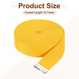 sourcing map 10 Yards Nylon Webbing Strap, 1 3/8-inch(38mm) Flat Webbing Straps Nylon Heavy Duty Webbing Strap for Luggage Strap Backpack Repairing DIY Crafting, Light Yellow