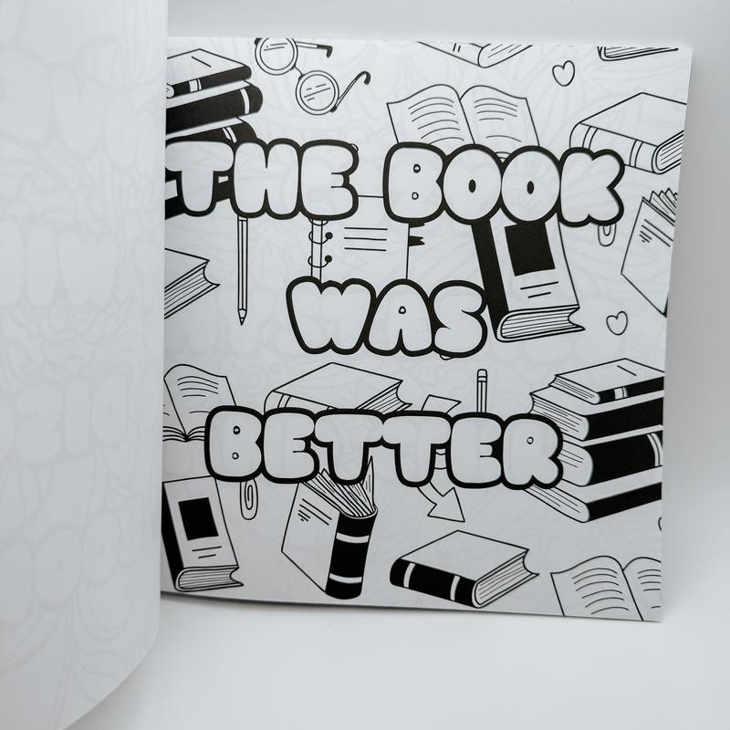 Adult Bookish Phrases Coloring Book With Extra Cozy Items Book