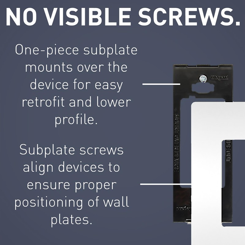 Legrand radiant Screwless Wall Plates for Decorator Rocker Outlets, 1-Gang,
