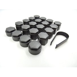 Partsdealers WHEEL NUT COVERS FOR VAUXHALL ASTRA J K ZAFIRA C MOKKA X INSIGNIA B 2010-2024 LOCKING CAPS SET x20 19mm + REMOVAL TOOL (Dark Grey)