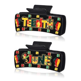 PHALIN Juneteenth Hair Clips for Women African FREEDOM Black History 1865 Power Fist Hair Claw Clips Juneteenth Outfits Accessories Black History Month Party Favors Gifts (Pattern G)