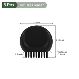 YOKIVE 5 Pcs Mini Golf Club Brushes, Pocket Golf Club Groove Brush | Cleaning Golf Heads Golf Ball, Great for Golf Course Exercise (Black, 1.18x1.22-Inch)