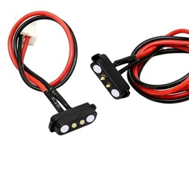 1 Pair Magnetic Pogo Pin Connector with 10CM Cable, 2P/3P/4P/5P/6P/7P/8P/9P/10P Pogo Pin Magnetic Connector Male+Female 2.5MM/4MM Spacing Through Holes Spring Loaded DC Power Socket (2Pin/2.5mm/N)