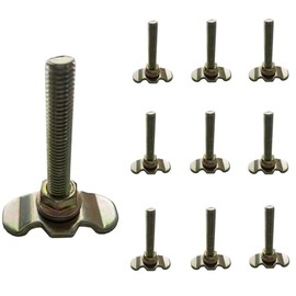 L Track Threaded Stud Fittings L-Track Threaded Double Stud Lug Fitting Tie Down, Used with L Track Rails for Truck Bed or Trailer Cargo Control, Pack of 10 (G-M8-60mm)