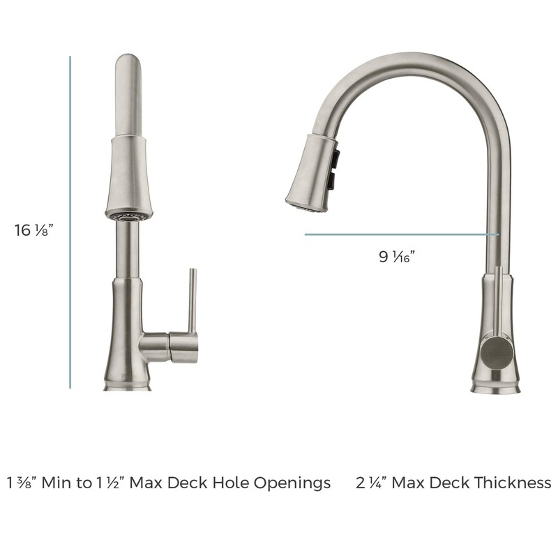 Pfister G529-PF2Y Pfirst Single Handle Pull Down Kitchen Faucet, Tuscan