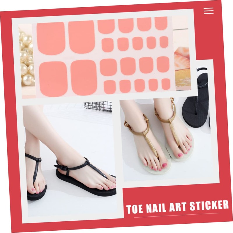 WOONEKY 5sets Charming Toe Nail Wraps Full Covers DIY Press