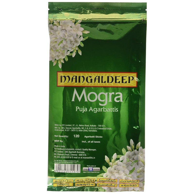 Mangaldeep 120 Incense Sticks - Mogra Agarbatti - Jasmine Incense