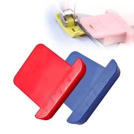 2Pcs Magnetic Seam Guide for Sewing Machine with Ruler 2024 Upgraded Polygonal Hemmer Guide Magnetic Positioning Tool with Scale Professional Sewing Supplies and Accessories (red and Purple)