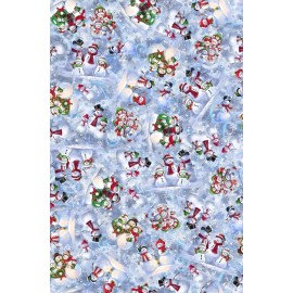 Quilting Treasures QT Fabrics Snowman Holiday by Gina Jane Lee 30442 B Blue  Cotton