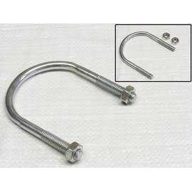 10MM x 50MM Zinc Plated 'U' Bolt with 2 Hex Nuts - Clamp Pipe Tube Marine
