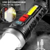 GEARGADGET LED Super Bright Flashlight Rechargeable Torch Tactical Lamp USB