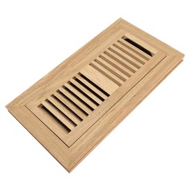 Red Oak Wood Flush Mount Floor Register Vent Cover, 2-1/4 x 12 Inch (Duct Opening), 3/4 Inch Thickness, with Damper, Unfinished