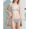 SilRiver Women Silk Padded Bralette Deep V Bra Wire Free