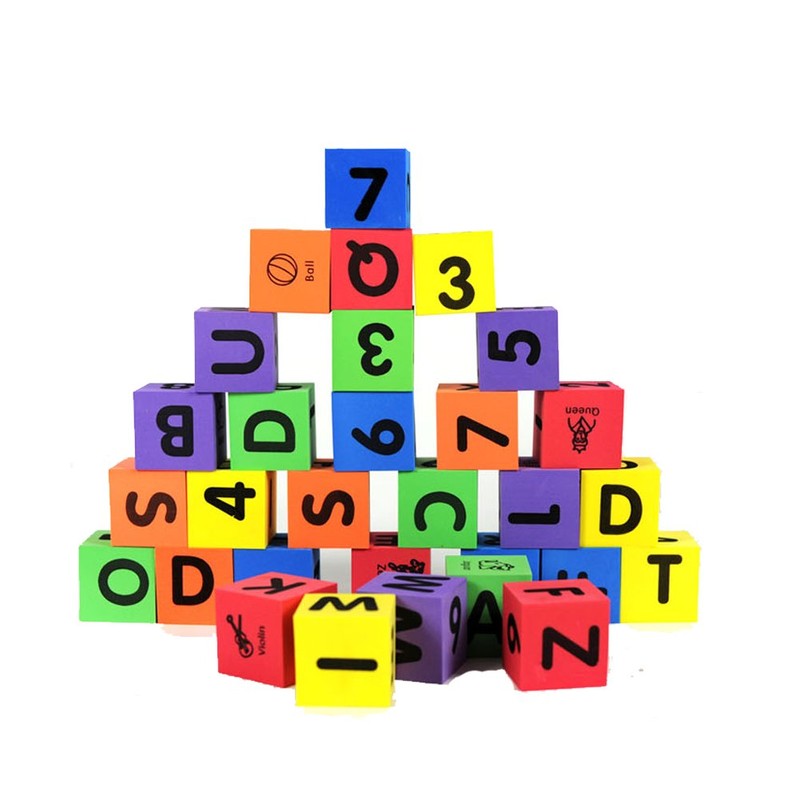 MOBU Foam Building Blocks 30PCS Learning Letters Alphabet Blocks Puzzle,