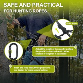 VONLX Hunting Safety Rope 30 Feet, Treestand Lifeline Rope Reflective Safety Lifeline for Hunters Climbing Tree Stand, Hanging Ladder Stands, Provides Fall Protection When Hunting from Stand