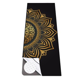 Toalla de yoga colorida con bolsillos en las esquinas, con agarre antideslizante, con puntos, absorbente de sudor, toallas de yoga calientes, mantas d