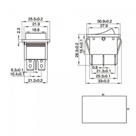 2x Kippschalter Wippschalter 4 polig Rot Schwarz ON/OFF 16A/250V Kunststoff push Button Switch mit wasserfesten Kappe Schalter | rot