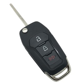 Folding Flip Key Fob Shell Case Fit for Ford F-150 F-250 F-350 2015 2016 2017 2018 2019 2020 Explorer (2016-2020) F-350 F-450 N5F-A08TAA Keyless Entry Remote Car Key Fob Cover (3 Buttons)