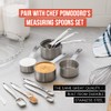 Chef Pomodoro Stainless Steel Measuring Cup Set, Nested and Stackable
