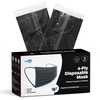 WECARE 50 Box, Individually-Wrapped Masks - 4-PLY - Black