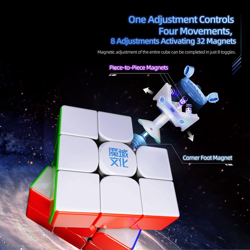 Moyu Super Weilong v2, Magnetic Magic Cube Stickerless 3x3 Maglev