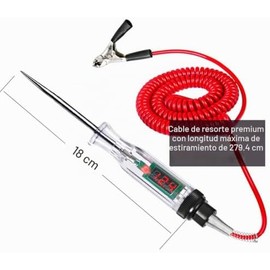 Probador de circuito digital LED de luz de prueba automotriz, DC 6V12V24V36V  Herramienta de luz de probador eléctrico de 90V con voltímetro y sonda