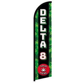 Delta 8 Windless Banner Advertising Flag - Great for Businesses, Events, Shops, Dispensaries