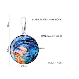 Creative round earrings hanging; holiday gifts surprises for women (sunset)